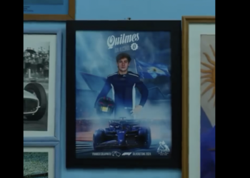 Colapinto y El Cuartito en una acción de Quilmes